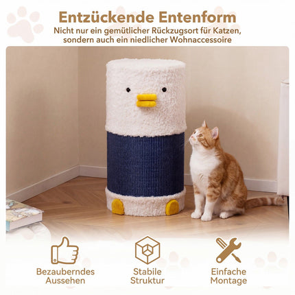 2-stöckiges Katzenhaus mit Sisal-Kratzmatte und Versteck