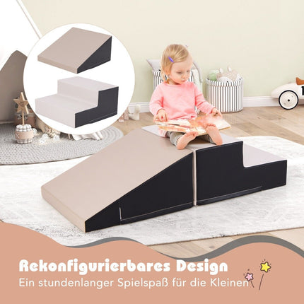 2 Stk. Kinder Schaumstoff Bausteine zum Laufen &amp; Klettern Weichbausteine Riesenbausteine Schwarz