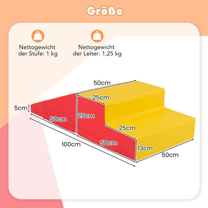 Lot de 2 blocs de construction en mousse pour enfants, pour courir et grimper, blocs de construction souples et blocs de construction géants rouges