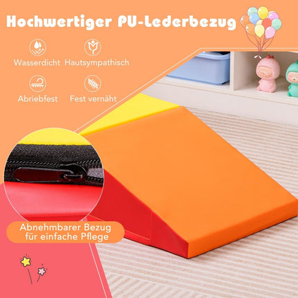 Lot de 2 blocs de construction en mousse pour enfants, pour courir et grimper, blocs de construction souples et blocs de construction géants rouges