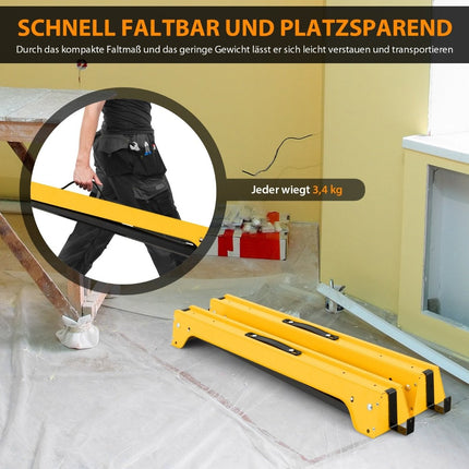 2-pack opvouwbare zaagbokken, compacte elektrische gereedschapsstandaard, 92 x 48 x 74 cm