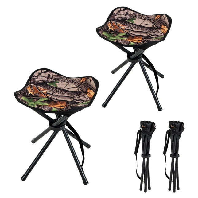 2er-Pack klappbare Jagdhocker, leicht mit Gurt, 32x32x40 cm