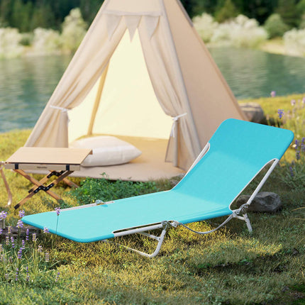 2er-Pack klappbare Sonnenliegen, 5-fach verstellbar, Blau