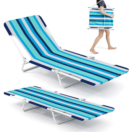 2er-Pack klappbare Outdoor-Liegen, 5-fach verstellbar, Blau