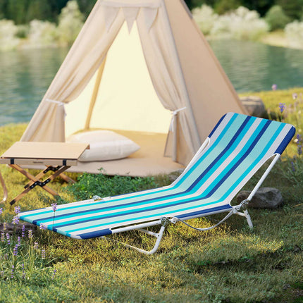2er-Pack klappbare Outdoor-Liegen, 5-fach verstellbar, Blau