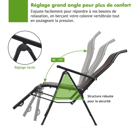 2er-Pack PE-Rattan-Liegestühle, verstellbar, klappbar