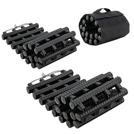2er-Pack Reifen-Traktionsmatten mit Tasche, Notfall-Traktionshilfe, Schwarz, 61,5 x 21 x 2,8 cm