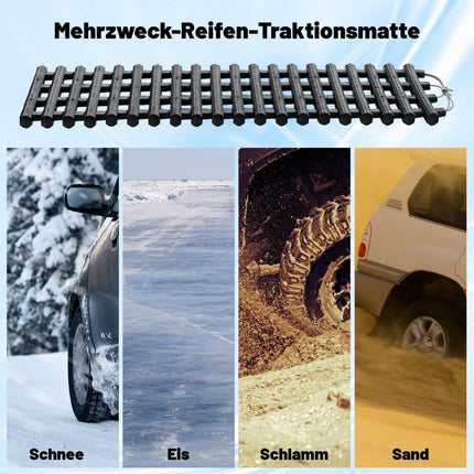 2er-Pack Reifen-Traktionsmatten mit Tasche, Notfall-Traktionshilfe, Schwarz, 82 x 21 x 2,8 cm