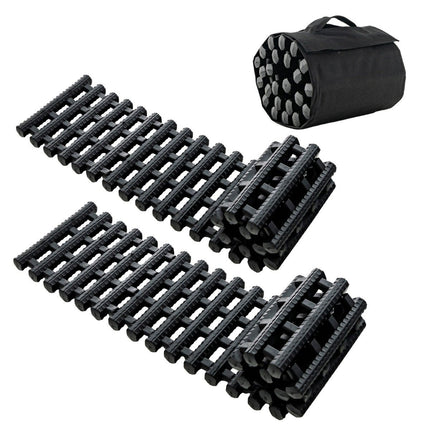 2er-Pack Reifen-Traktionsmatten mit Tasche, Notfall-Traktionshilfe, Schwarz, 98 x 21 x 2,8 cm