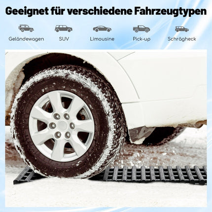 2er-Pack Reifen-Traktionsmatten mit Tasche, Notfall-Traktionshilfe, Schwarz, 98 x 21 x 2,8 cm