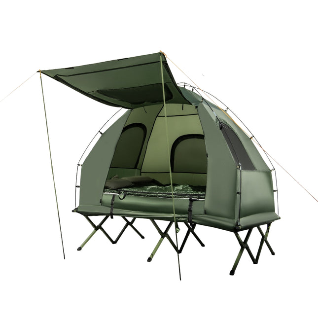 2-Personen Campingzeltliege-Set mit Luftmatratze, 2 Taschen