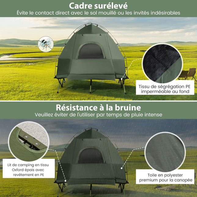 2-Personen Campingzeltliege-Set mit Luftmatratze, 2 Taschen