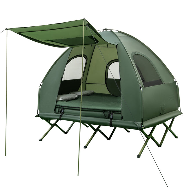 2-Personen-Campingzeltliege-Set mit Luftmatratze