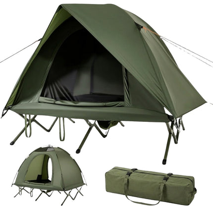 2-Person Camping Tent with Cot, Rainfly, and Carry Bag