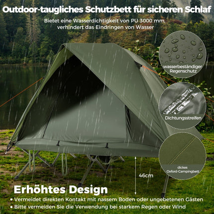 2-Person Camping Tent with Cot, Rainfly, and Carry Bag