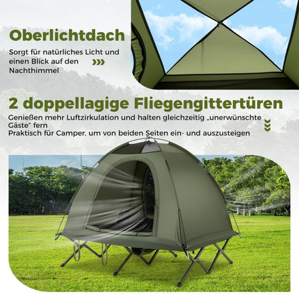 2-Person Camping Tent with Cot, Rainfly, and Carry Bag