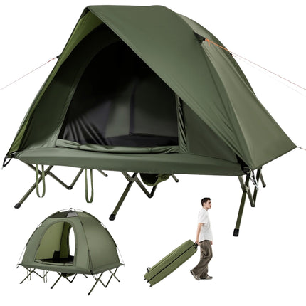 2-Person Camping Tent with Cot, Rainfly, and Carry Bag