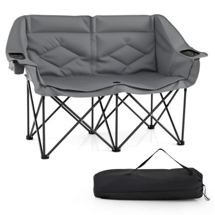 2-Person Folding Camping Chair, Cup Holders, 300 Kg