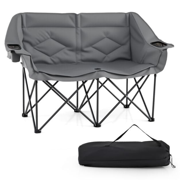 2-Personen Falt-Campingstuhl, Getränkehalter, 300 kg