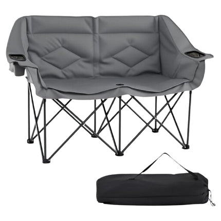 2-Person Folding Camping Chair, Cup Holders, 300 Kg