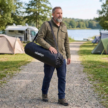 2-Person Folding Camping Chair – Padded, Cup Holders, Bag