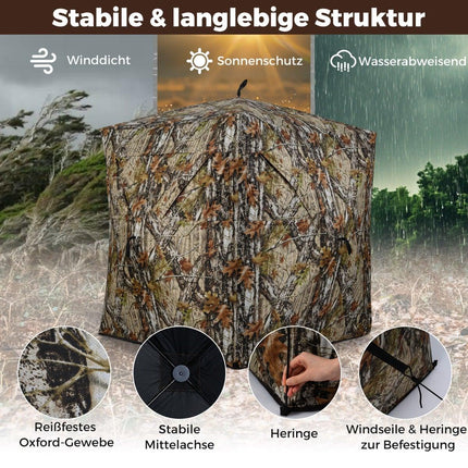 2-Personen-Jagdstand mit geräuschlosen Fenstern, Camouflage