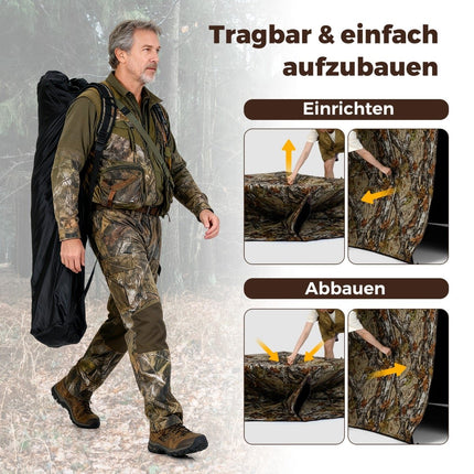 2-Personen-Jagdstand mit geräuschlosen Fenstern, Camouflage