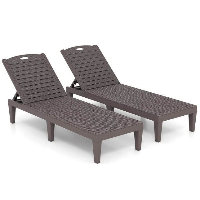 2-teiliges verstellbares Sonnenliegen-Set, wetterfest, Braun