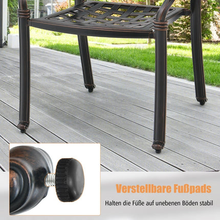 2-Piece Aluminum Stackable Garden Chairs with Armrests