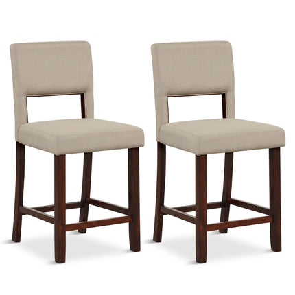 2-Piece Bar Chair Set, Hollow Back, Rubber Wood Legs