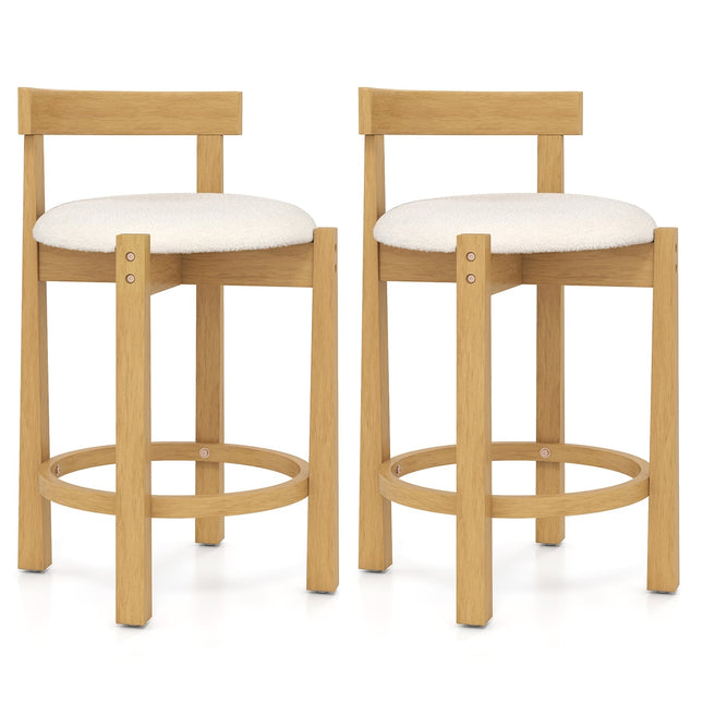 2er-Set Barhocker, Holz, 62cm Sitzhöhe, Natur