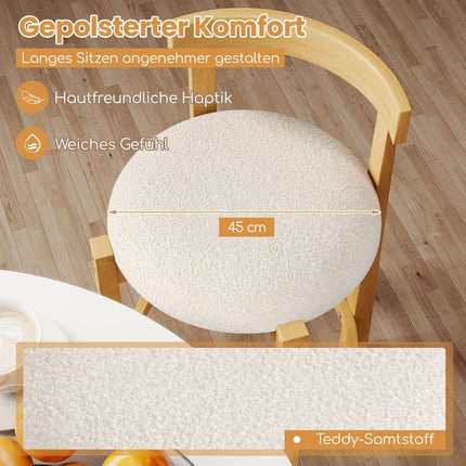 2-Piece Bar Stool Set, Wood, 62cm Seat Height, Natural