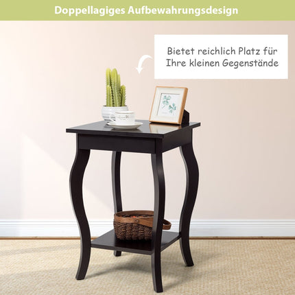 2-teilige braune Beistelltische mit Ablagen für das Wohnzimmer