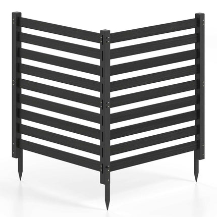 2-Piece Cedar Garden Fence Set with Metal Posts, 98x107 cm