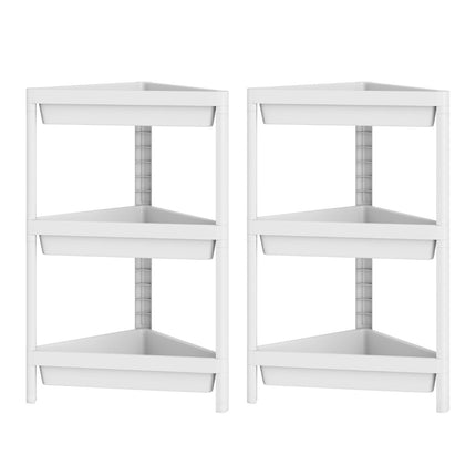 2-Piece Corner Shelf Set, Removable, Water-Resistant