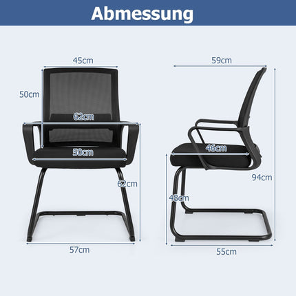 2-teiliges ergonomisches Gästestuhl-Set mit Lordosenstütze