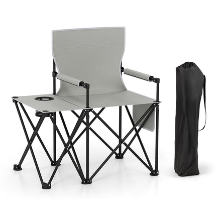 2-Piece Folding Beach Chair Set with Adjustable Backrest