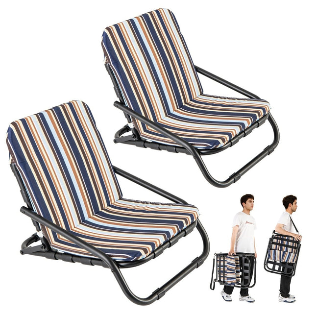2er-Set klappbare Strandstühle, schnelltrocknende Baumwolle