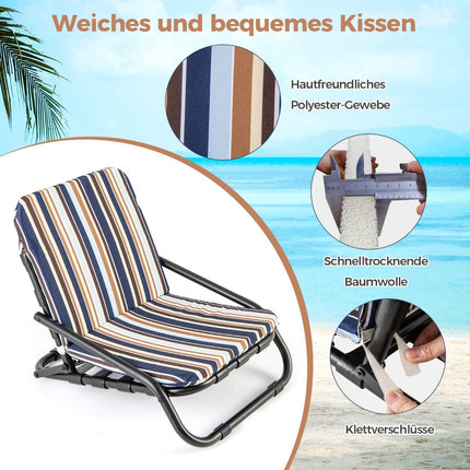 Sada 2 skládacích plážových křesel, rychleschnoucí bavlna