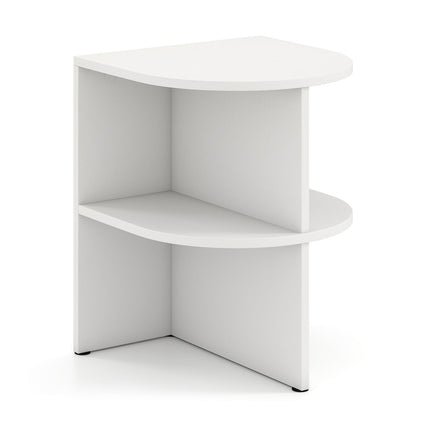 2-teiliges Halbmond-Beistelltisch-Set, 2 Ebenen, Weiß, 38x38x48,5 cm
