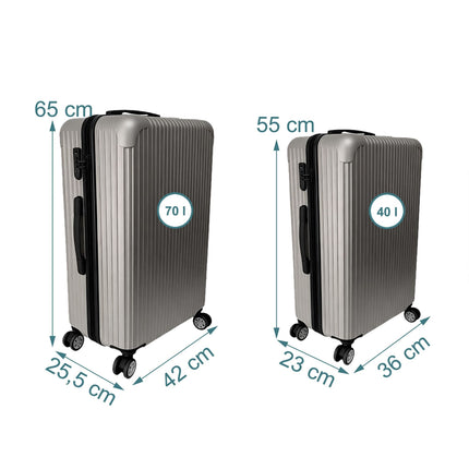 2-teiliges Hartschalenkoffer-Set mit 360°-Rollen