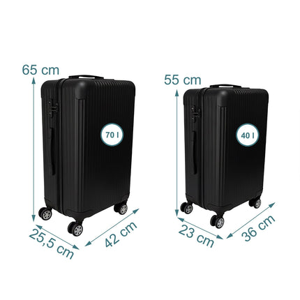 2-Piece Hard-Shell Luggage Set with 360 Wheels