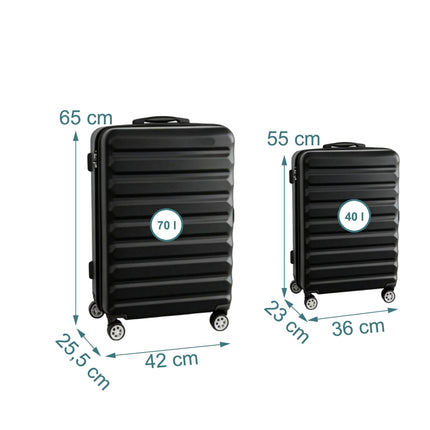 2-teiliges Hartschalenkoffer-Set mit Rollen