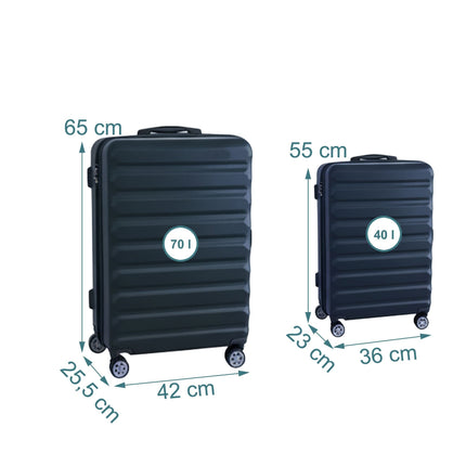 2-teiliges Hartschalen-Koffer-Set mit Rollen