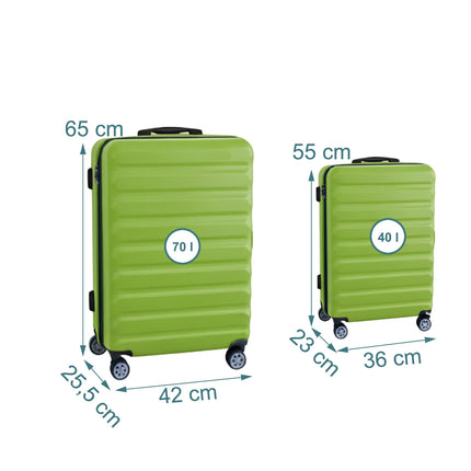 2-teiliges Hartschalen-Kofferset mit Rollen