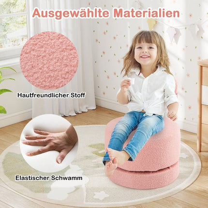 2er-Set drehbare Kinderstühle, Rosa, Schleifenrückenlehne, Schaumstoffsitz