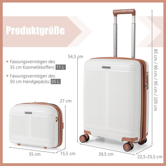 2-Piece Luggage Set with 20"" Carry-On & 14"" Cosmetic Case