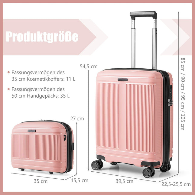 2-Piece Luggage Set with 20"" Carry-On & 14"" Cosmetic Case