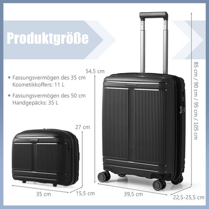 2-teiliges Reisekoffer-Set mit 20-Zoll-Handgepäck und 14-Zoll-Kosmetikkoffer