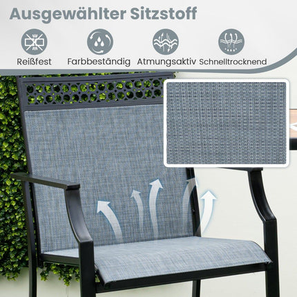 2-Piece Outdoor Bar Stools, Quick-Dry Fabric, Blue